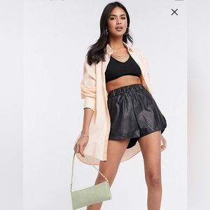 4th + Reckless tailored faux leather shorts in Black Size 12